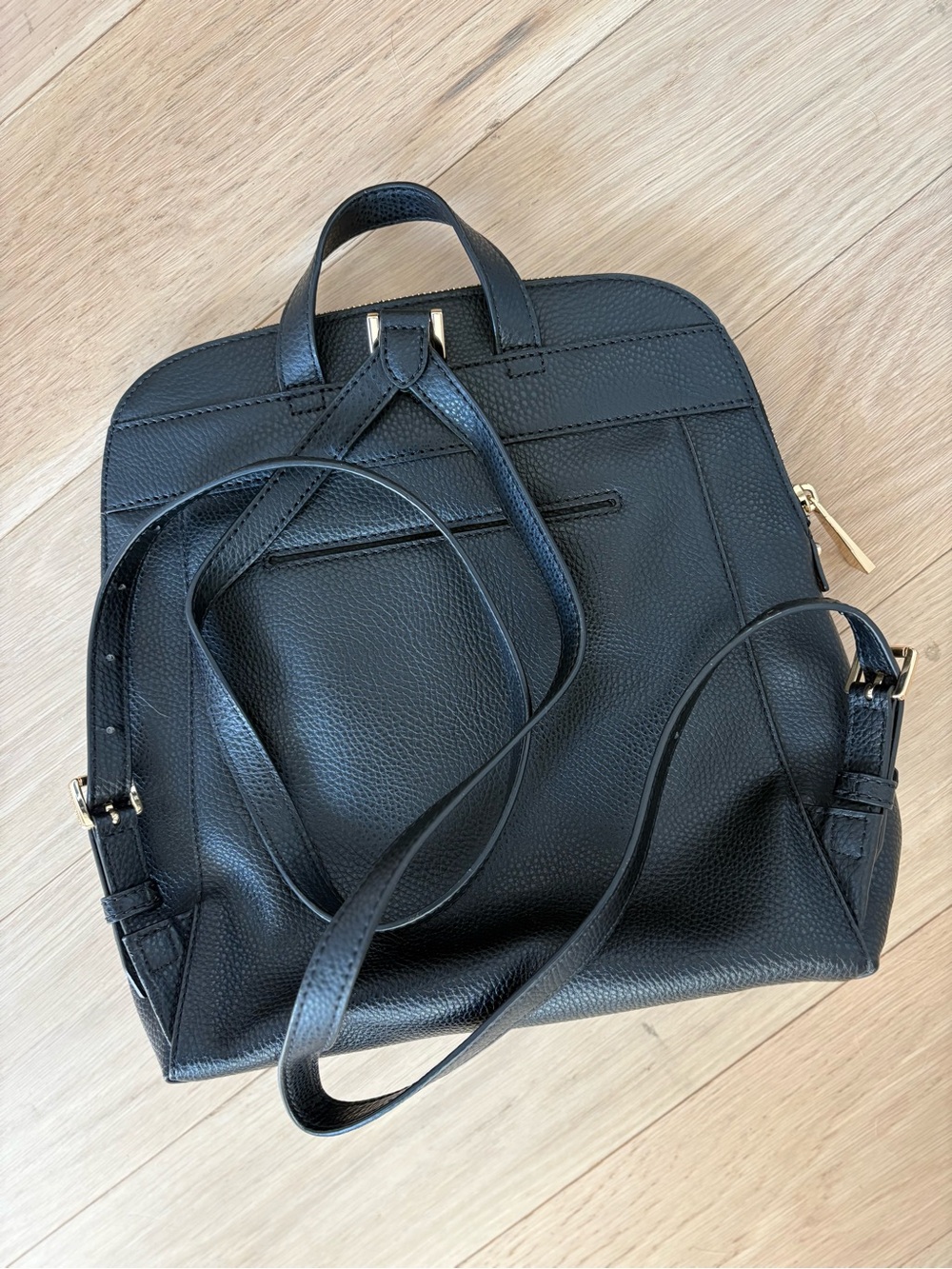 Michael Kors Black Pebbled Leather Backpack - Picture 5 of 6